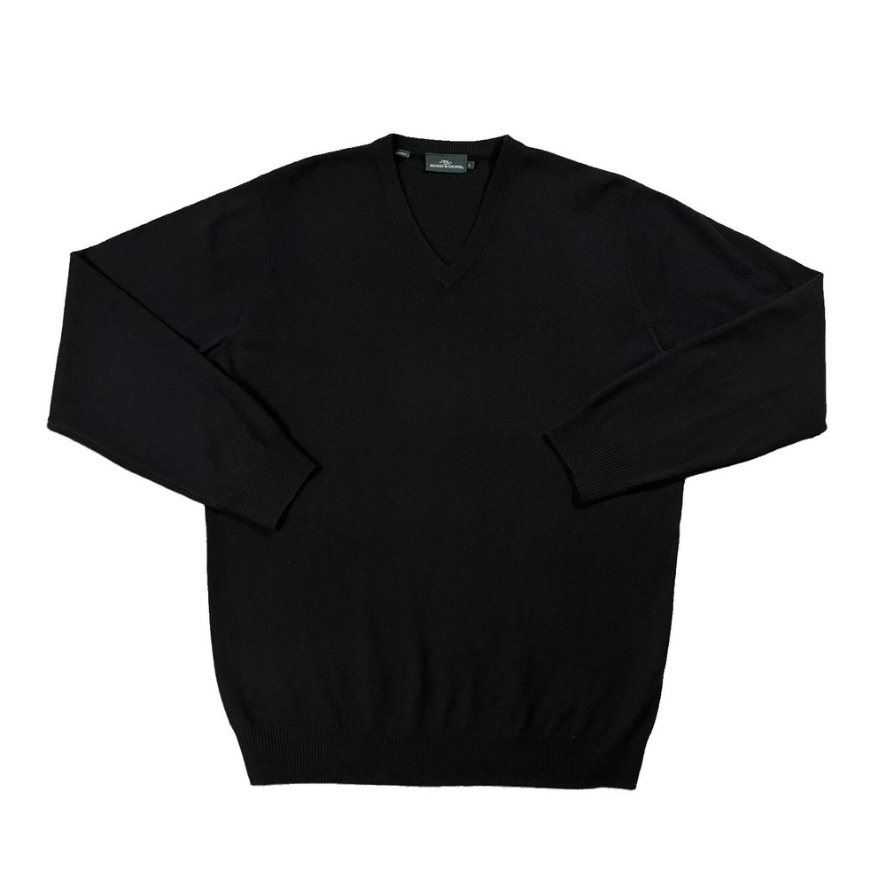 Rodd & Gunn Wool Cashmere Blend V-neck Sweater Black Men's L Quiet Luxury